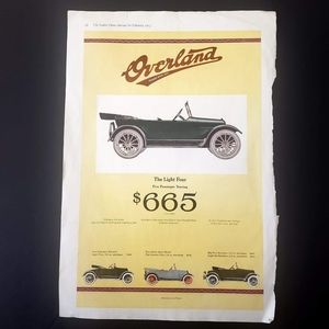Antique 1917 Willys Overland Print Ad